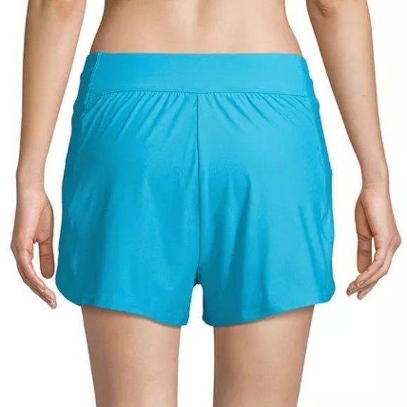 Lands' End Petite 3-Inch Modest Swim Shorts with Attached Panty - Picture 2 of 3